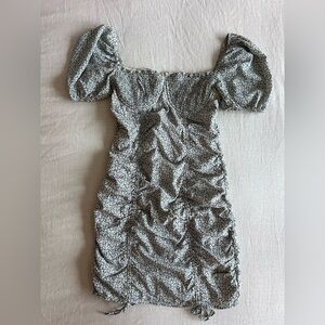 Storia Ruched Floral Mini Dress